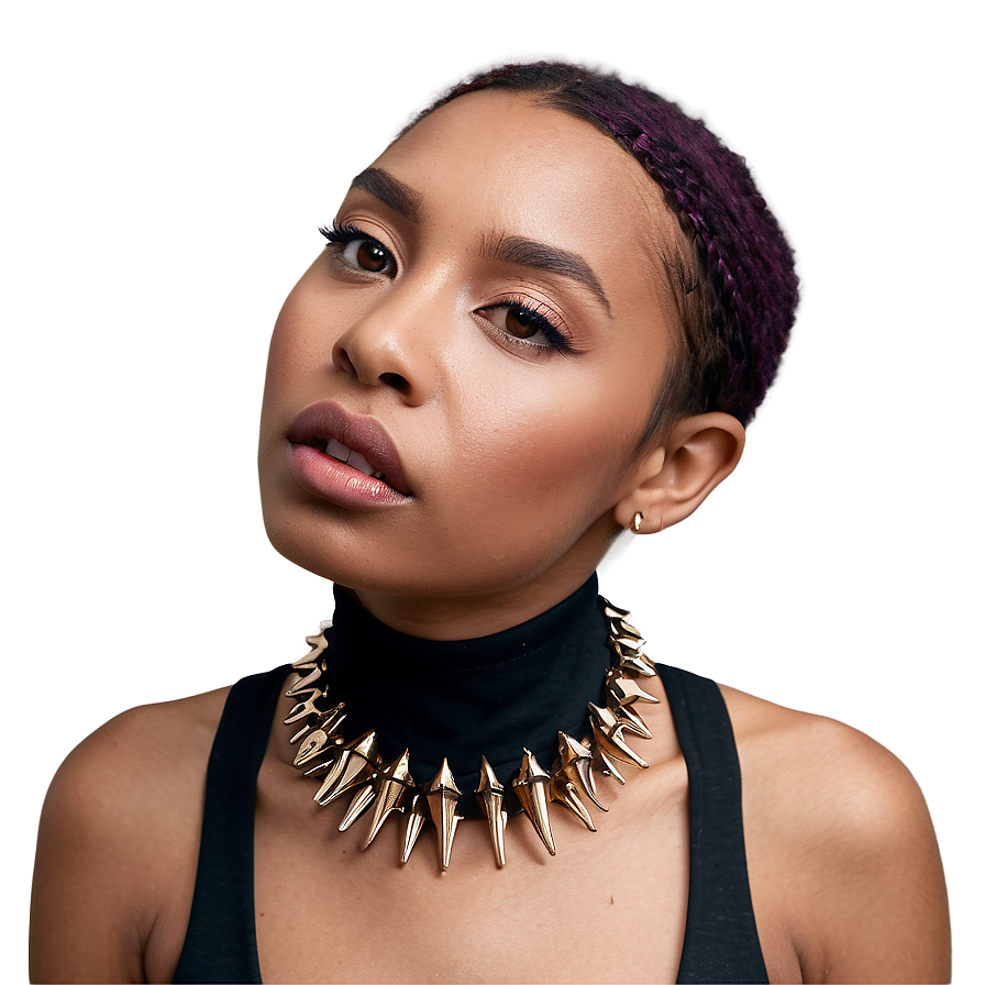 Bold Spiked Choker Fashion Png 9 PNG Image