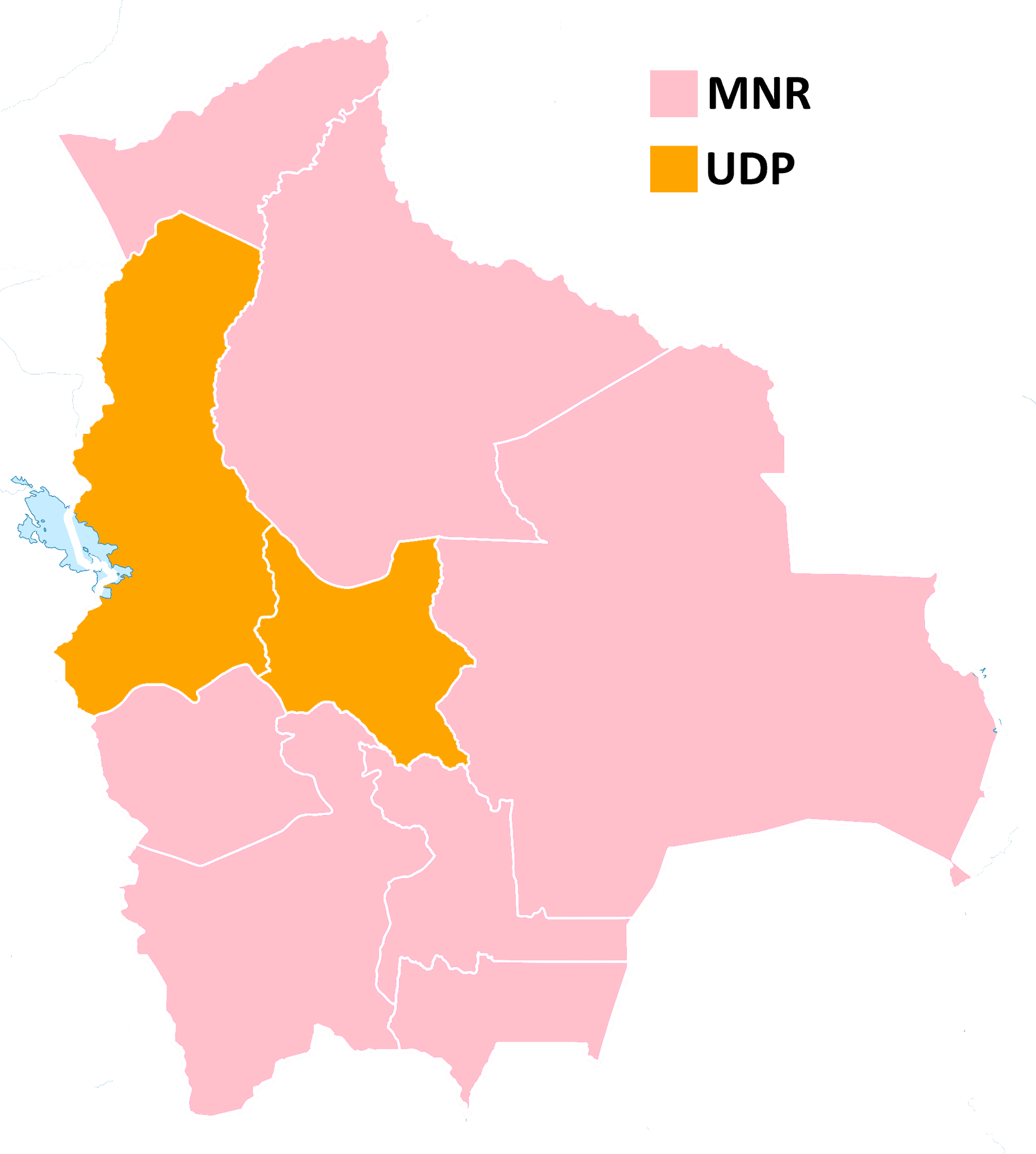 Bolivia Political Party Distribution Map PNG Image