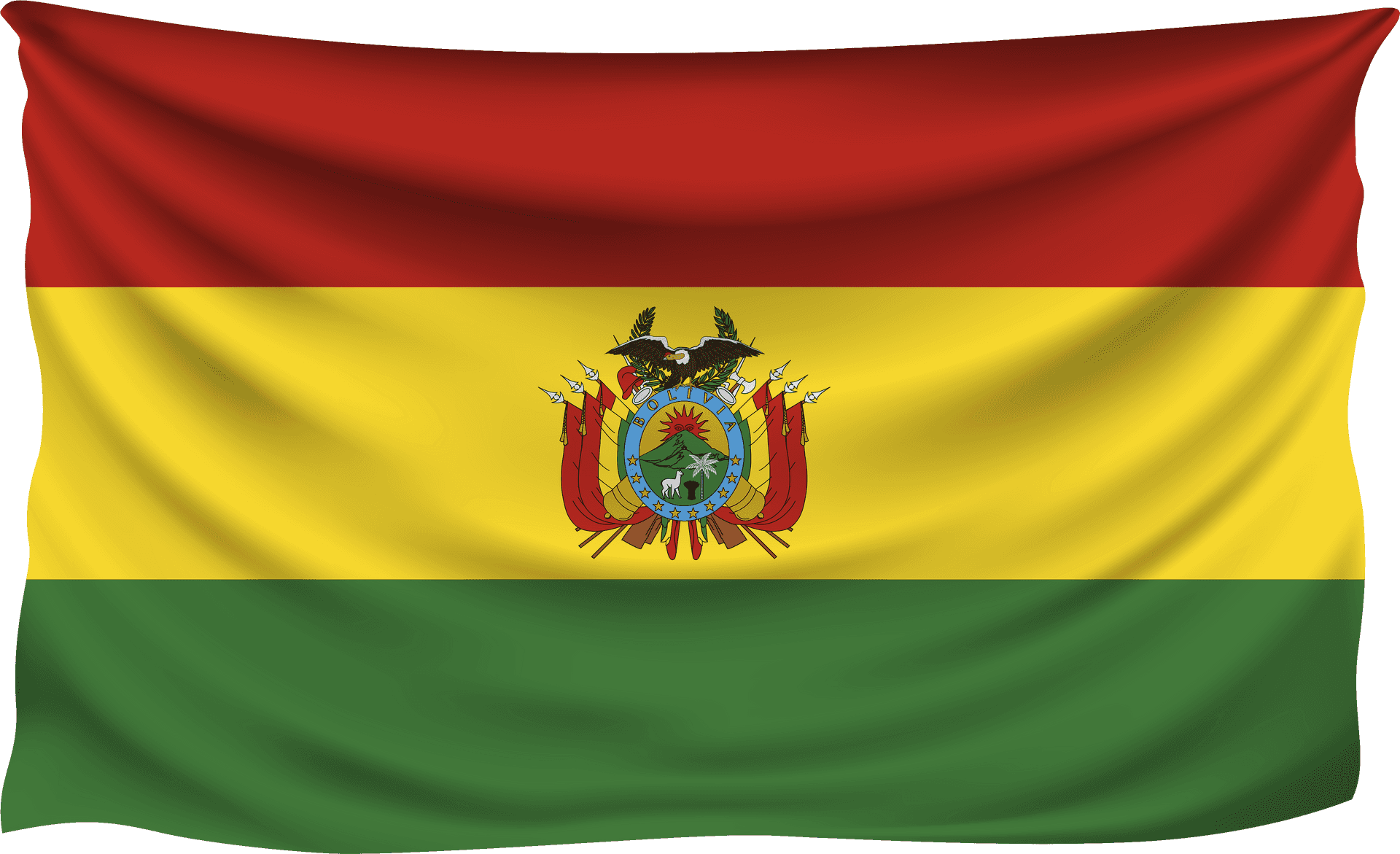 Bolivian National Flag Waving PNG Image