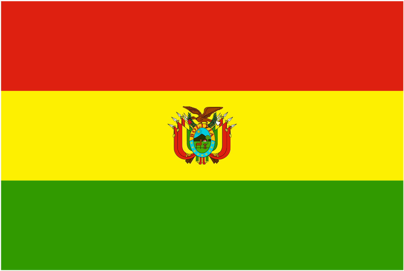 Bolivian National Flagwith Coatof Arms PNG Image