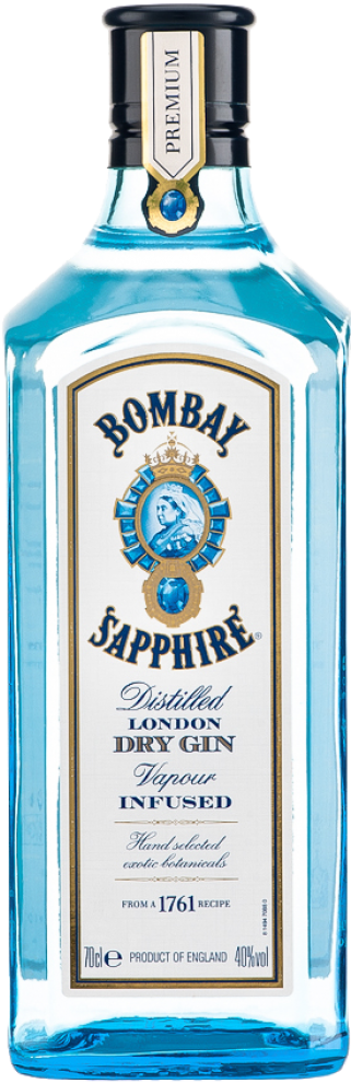 Bombay Sapphire Gin Bottle PNG Image