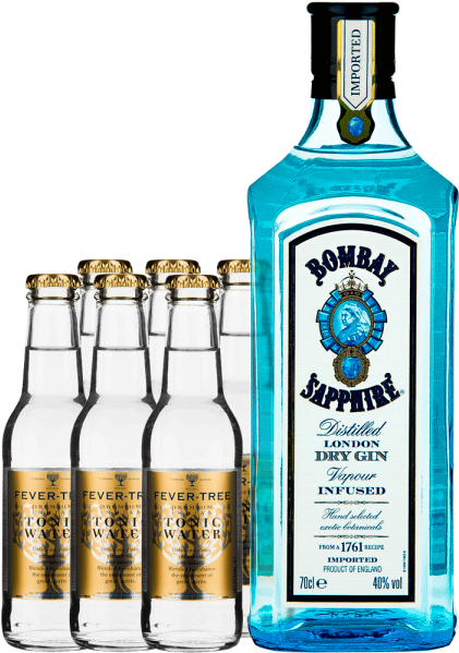 Bombay Sapphire Ginand Tonic Water Bottles PNG Image