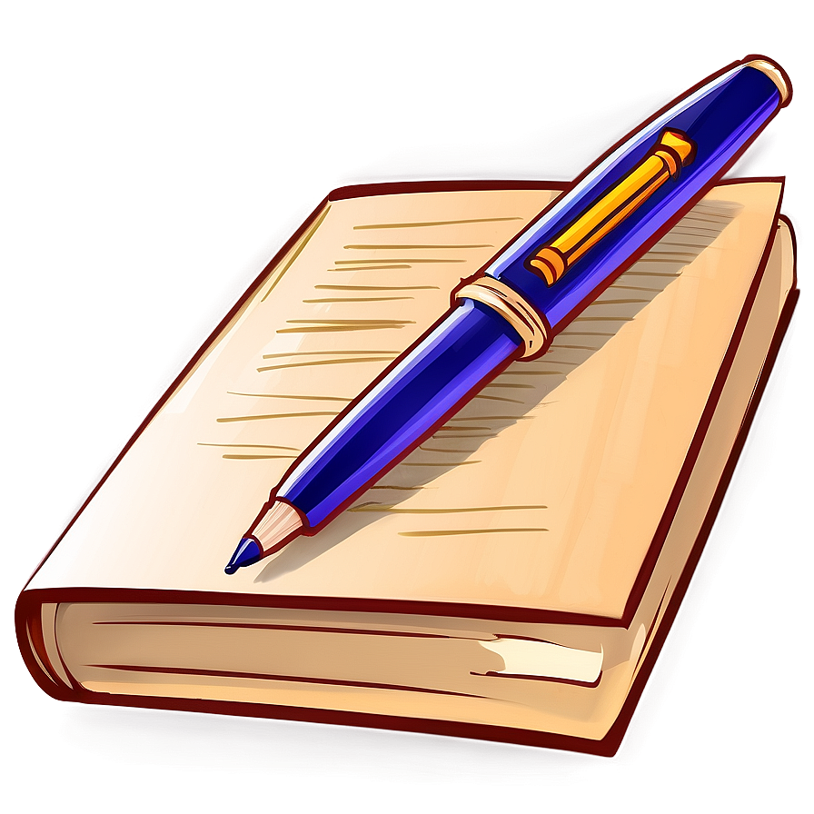 Book And Pen Vector Sketch Png Coj73 PNG Image