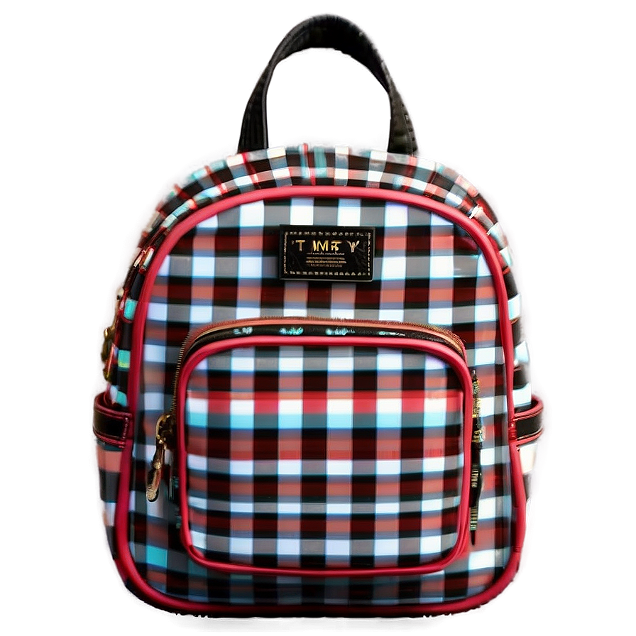 Book Bag In Checkered Pattern Png 06282024 PNG Image