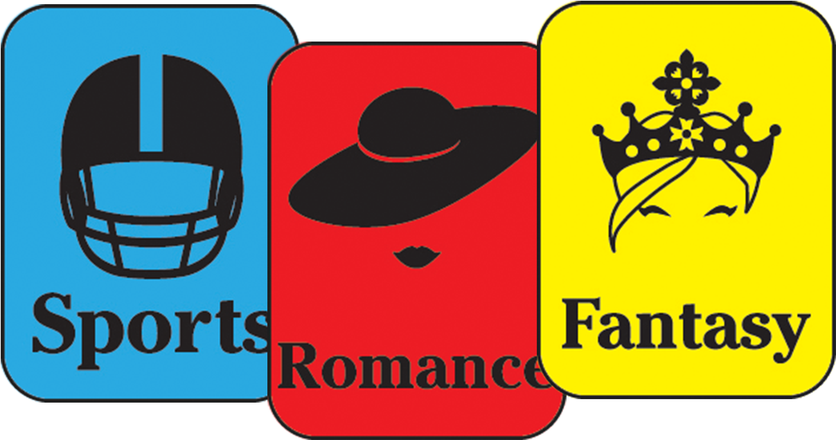 Book Genre Icons Sports Romance Fantasy PNG Image