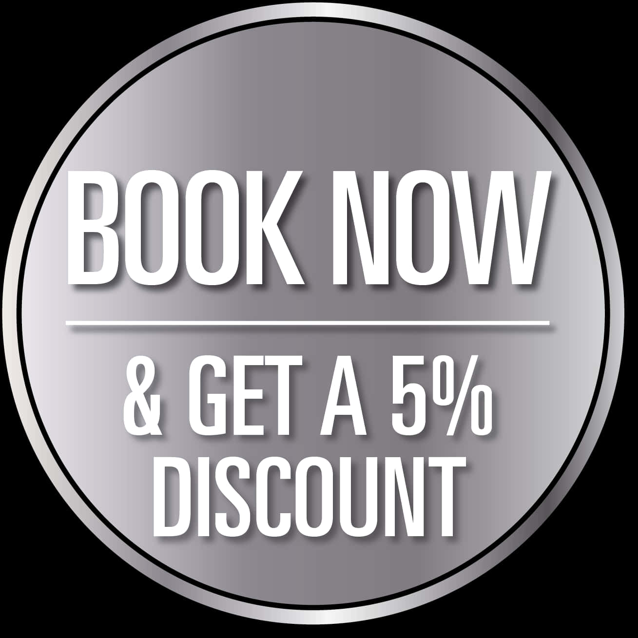 Book Now5 Percent Discount Promotion PNG Image