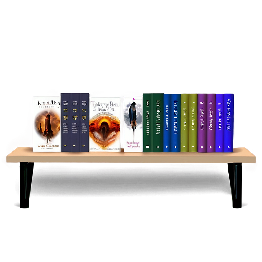 Book Series On Shelf Png Haq15 PNG Image