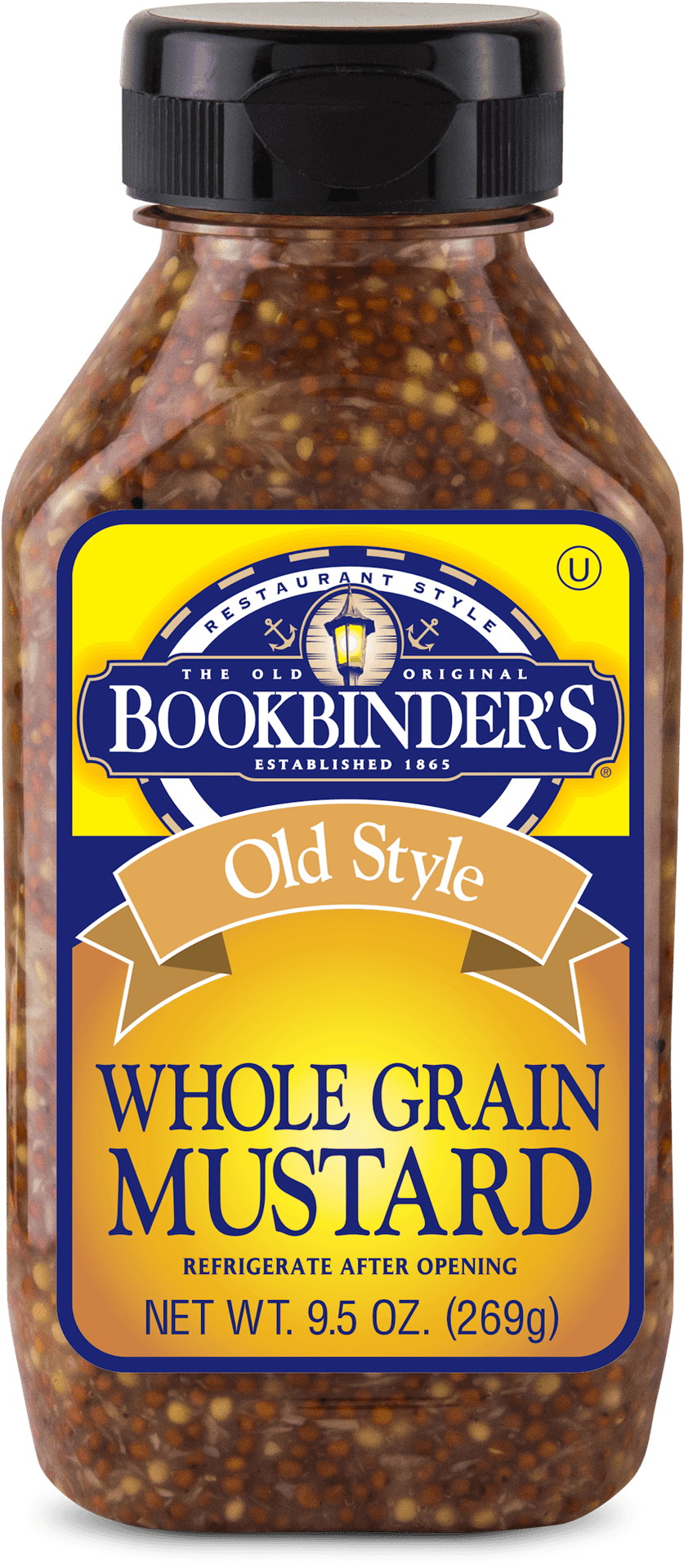 Bookbinders Old Style Whole Grain Mustard Bottle PNG Image