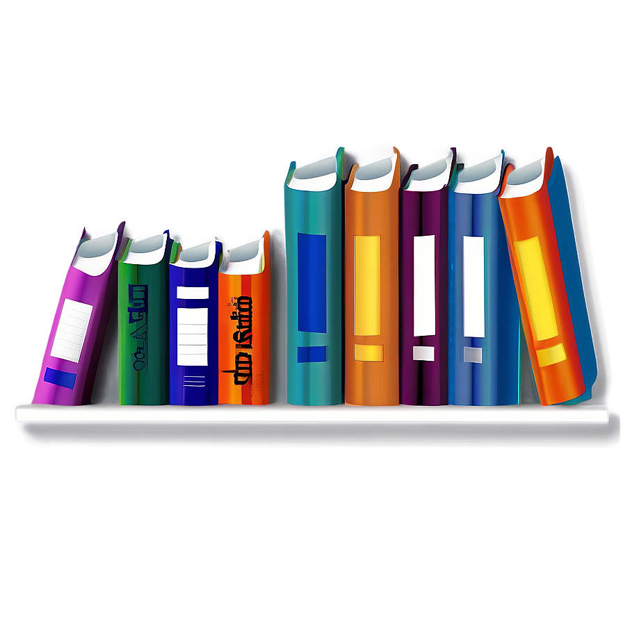 Books On Office Shelf Png Oow PNG Image