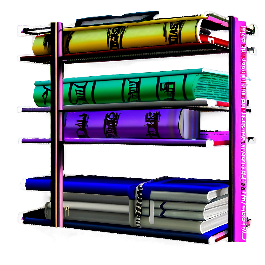 Books On Shelf B PNG Image