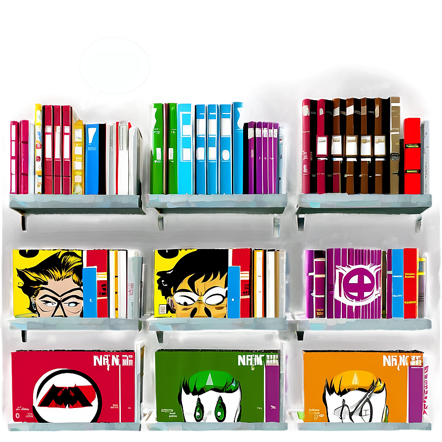 Bookshelf For Comics Png 05242024 PNG Image