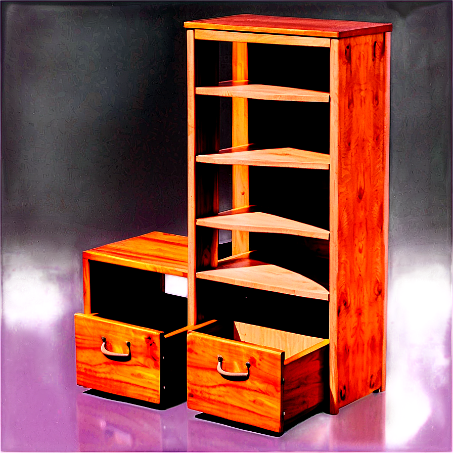 Bookshelf With Drawers Png 1 PNG Image