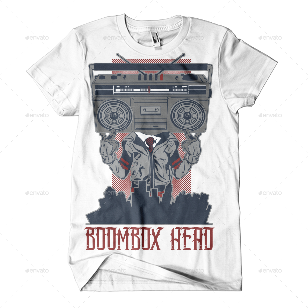 Boombox Head T Shirt Design PNG Image