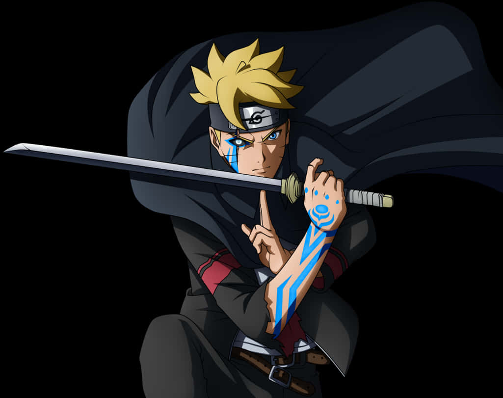 Boruto Uzumaki Ninja Pose PNG Image