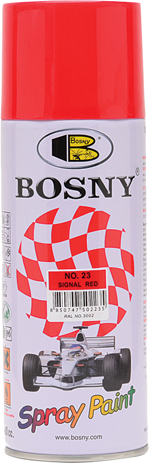 Bosny Signal Red Spray Paint Can PNG Image