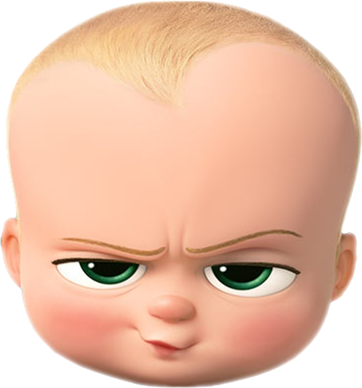 Boss Baby Frowning Expression PNG Image