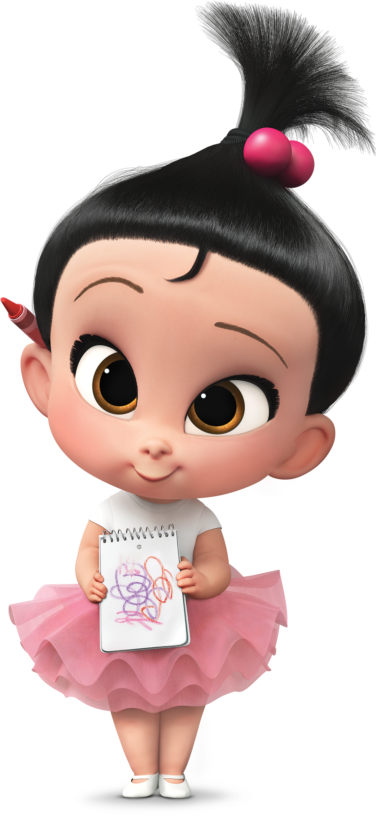 Boss Baby Girlwith Notepad PNG Image