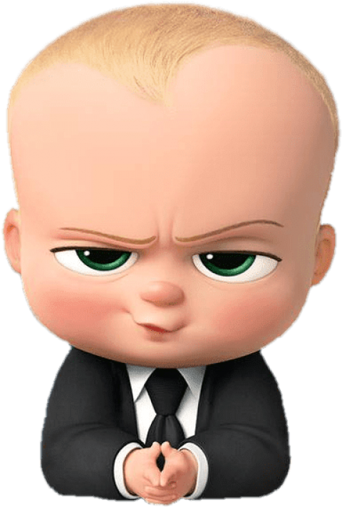 Boss Baby Scheming Expression PNG Image