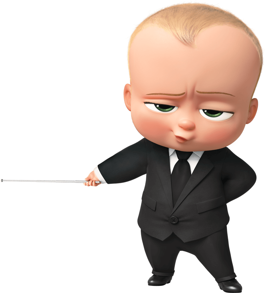 Boss Babyin Black Suit PNG Image