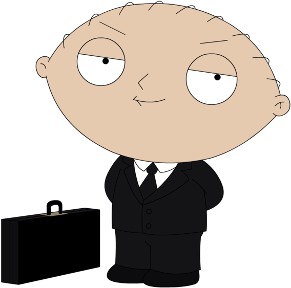 Boss Babyin Black Suit PNG Image