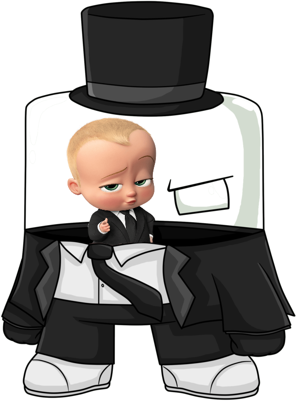 Boss Babyin Black Suit PNG Image