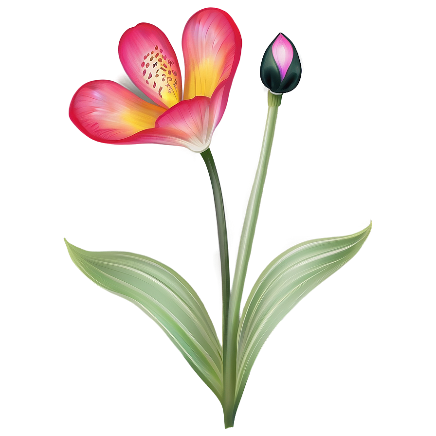 Botanical Flower Drawing Png Mhh54 PNG Image