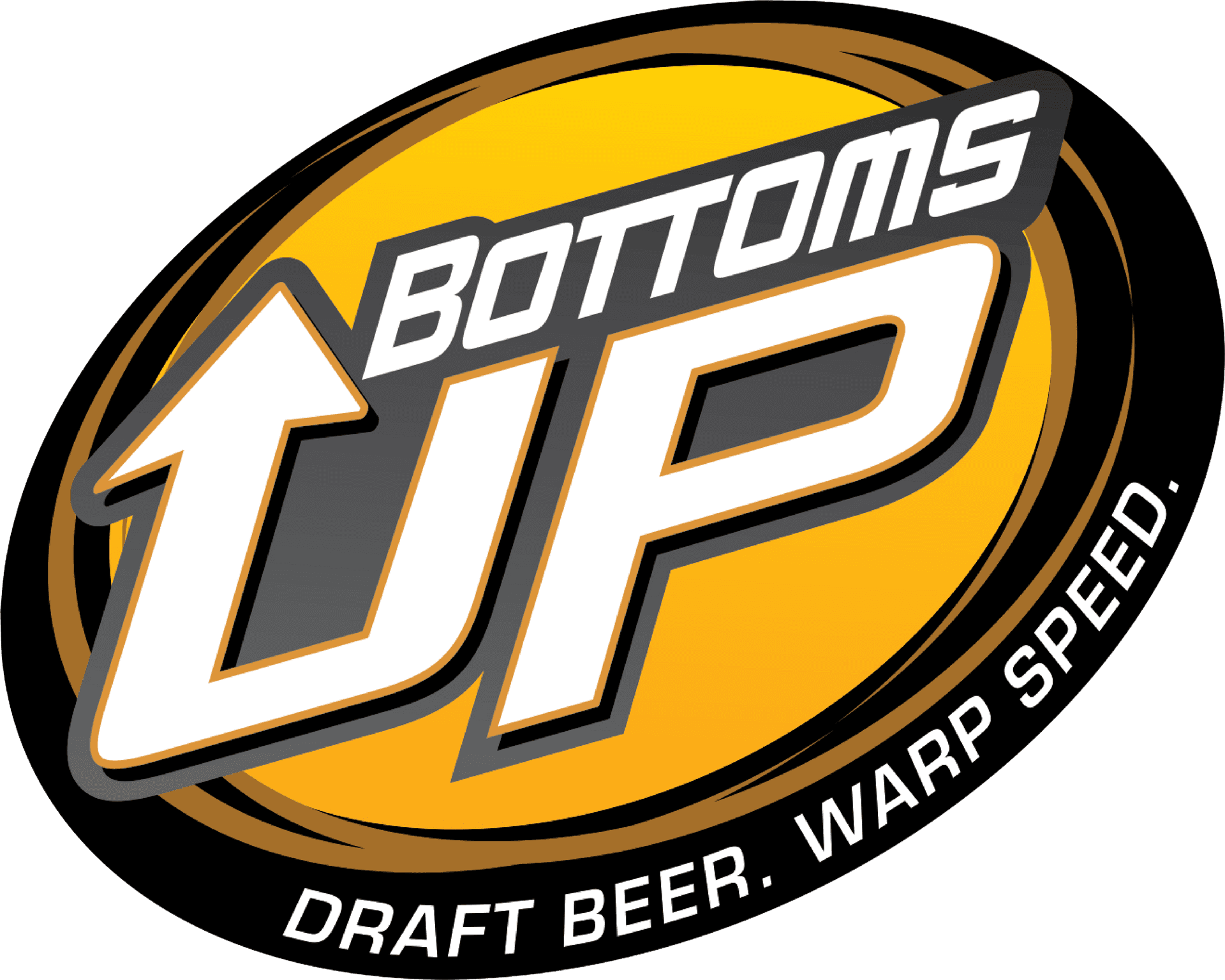 Bottoms Up Draft Beer Logo PNG Image