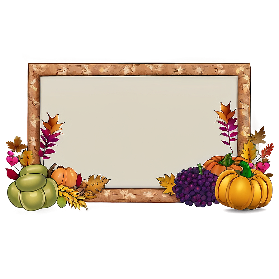 Bountiful Harvest Thanksgiving Border Png Evw PNG Image