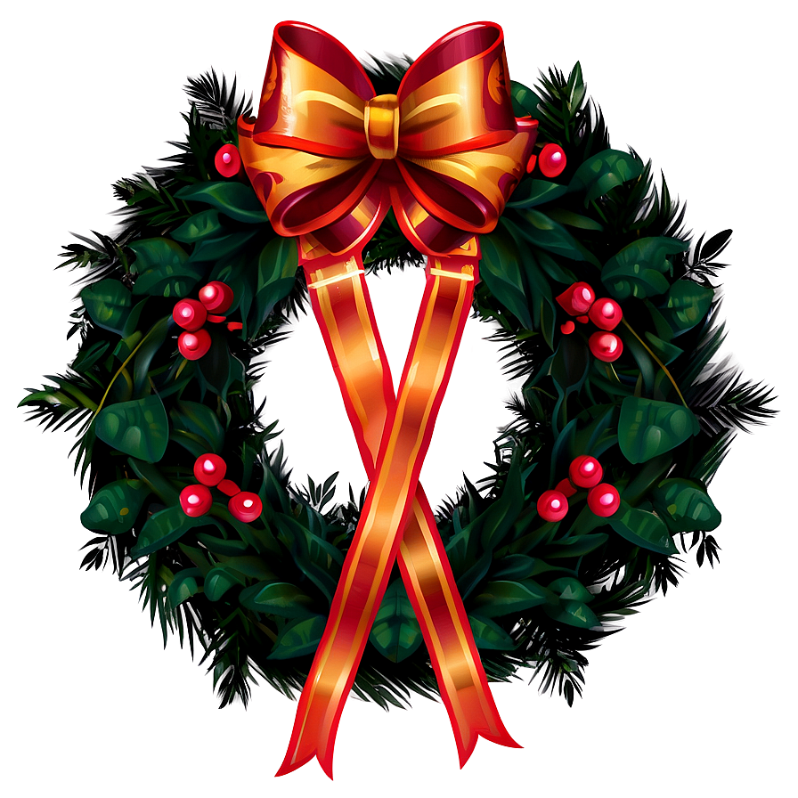 Bow Decorated Wreath Png Kmf PNG Image