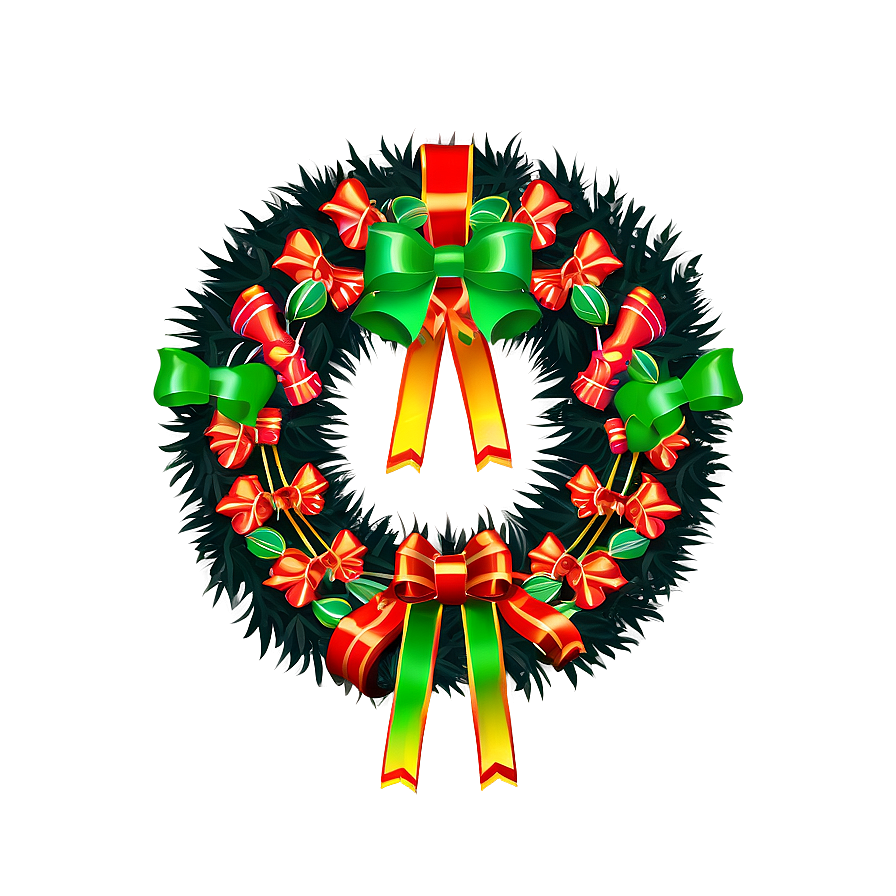 Bow Decorated Wreath Png Pfo5 PNG Image