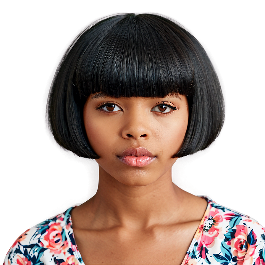 Bowl Cut For Thick Hair Png Rst88 PNG Image