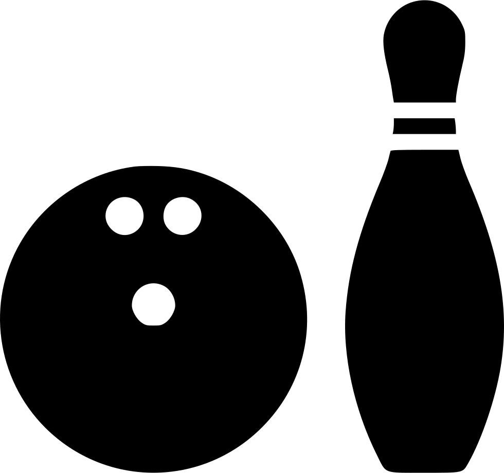 Bowling Balland Pin Silhouette PNG Image