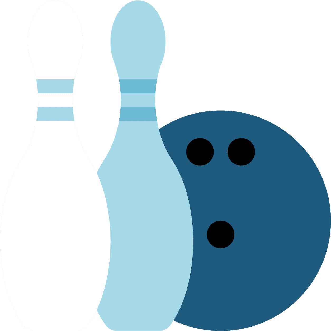 Bowling Pinsand Ball Graphic PNG Image