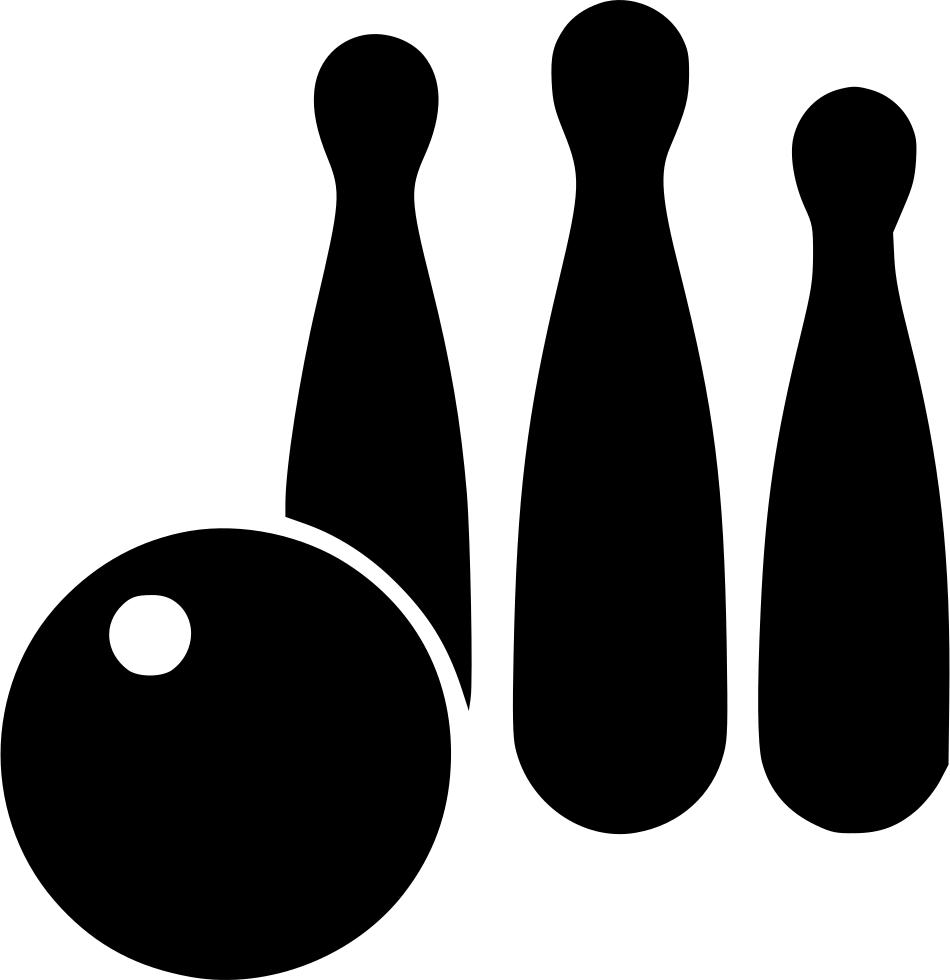 Bowling Pinsand Ball Silhouette PNG Image