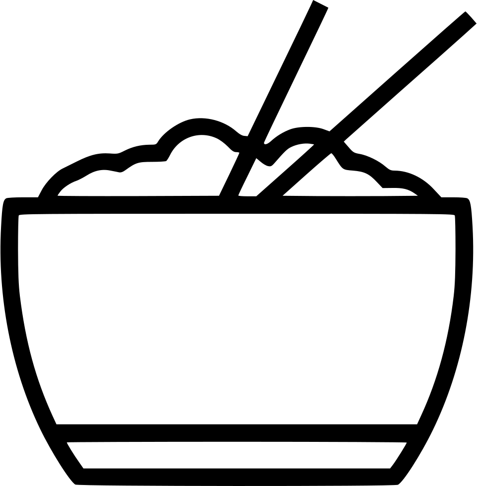 Bowlwith Chopsticks Outline PNG Image