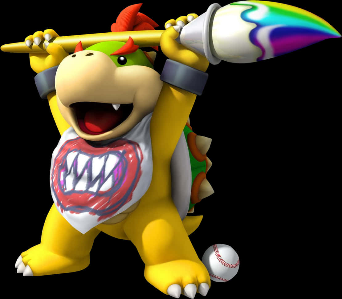 Bowser_ Baseball_ Fury PNG Image