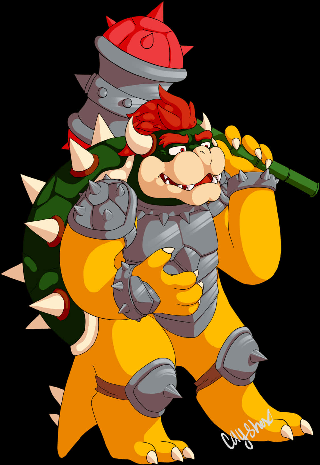 Bowser_ Fan_ Art_ Illustration PNG Image