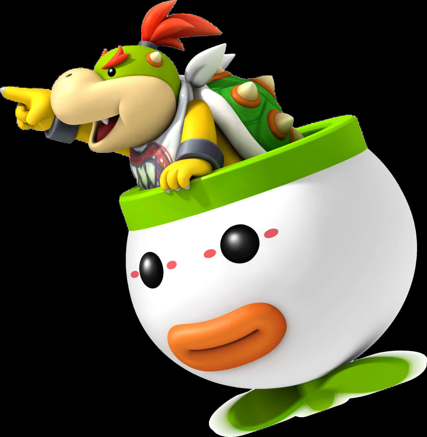 Bowser_ Jr_in_ Koopa_ Clow_ Car PNG Image