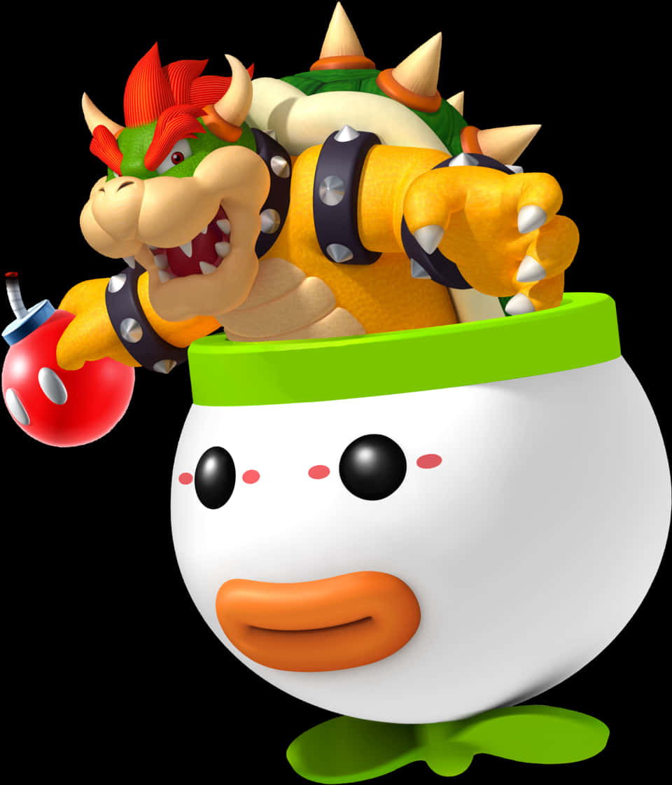 Bowserin Clown Car Illustration PNG Image