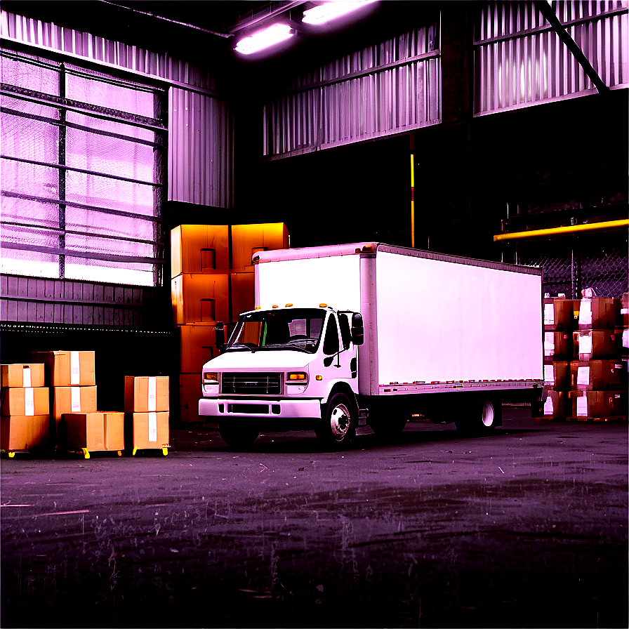 Box Truck At Warehouse Png Mgp PNG Image