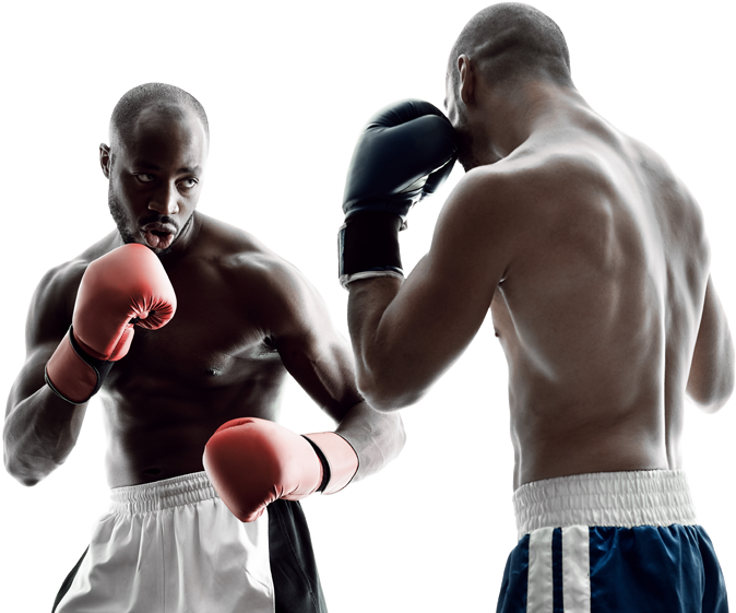 Boxers Facing Off Readyto Fight PNG Image