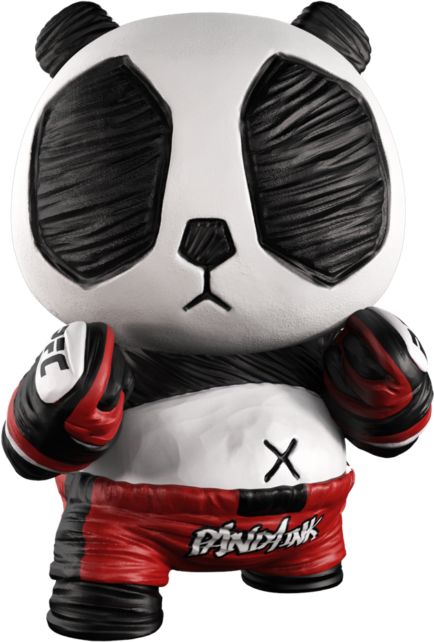 Boxing Panda Figurine PNG Image