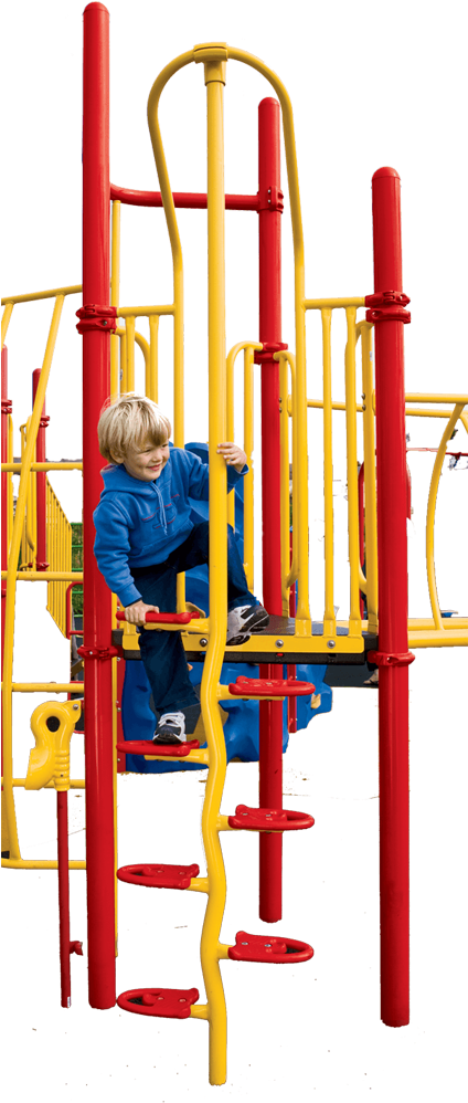 Boy Climbing Playground Equipment PNG Image