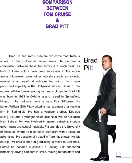 Brad Pitt Comparison Graphic PNG Image