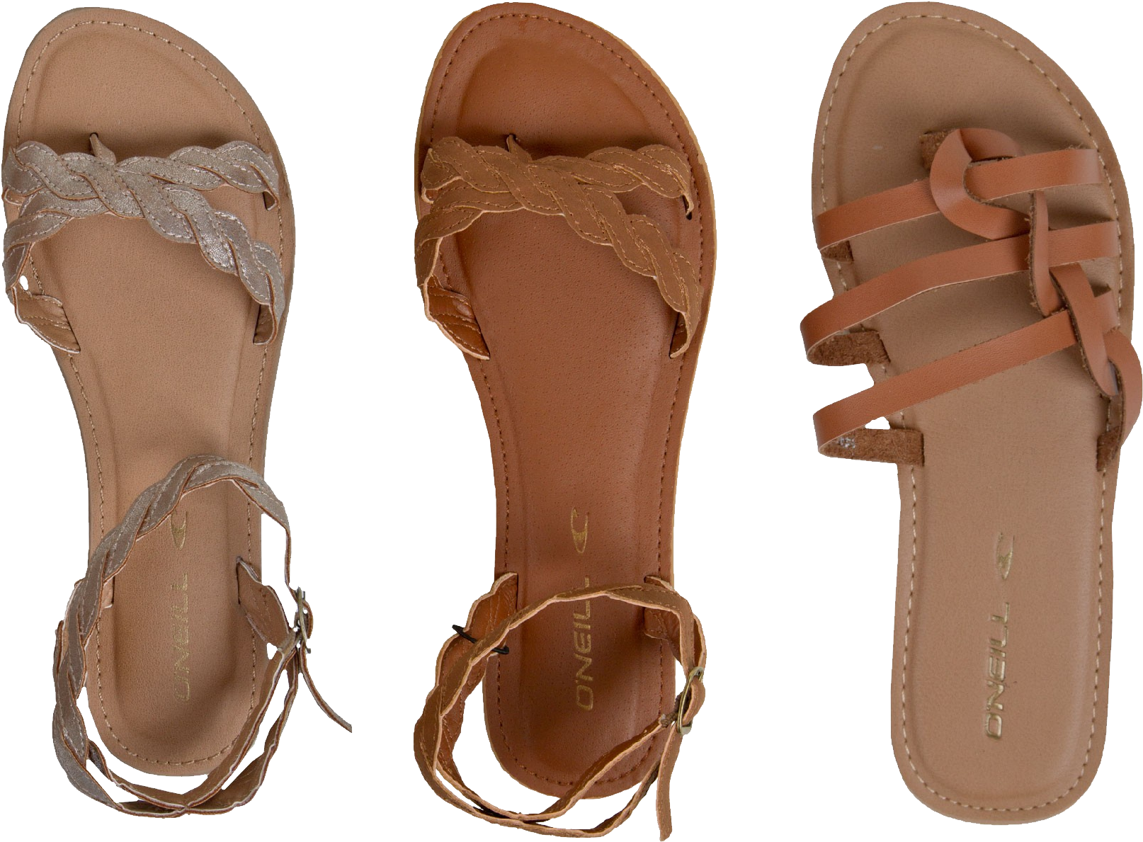 Braided Strap Brown Sandals Display PNG Image