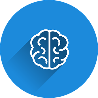 Brain Icon Blue Background PNG Image