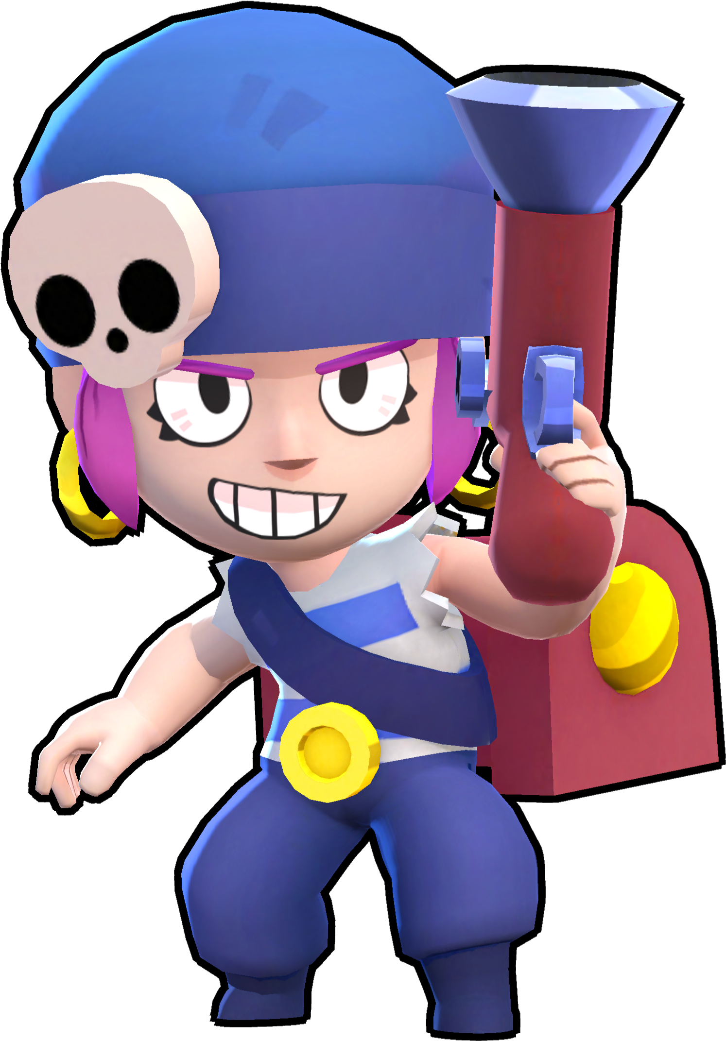 Brawl Stars Character Bibi Action Pose PNG Image