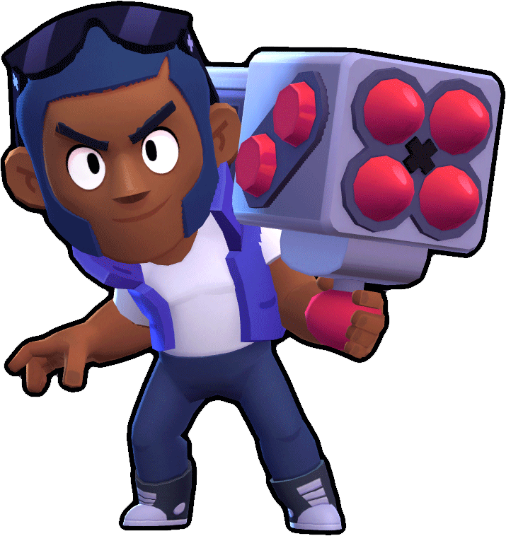 Brawl Stars Character With Blaster PNG Image