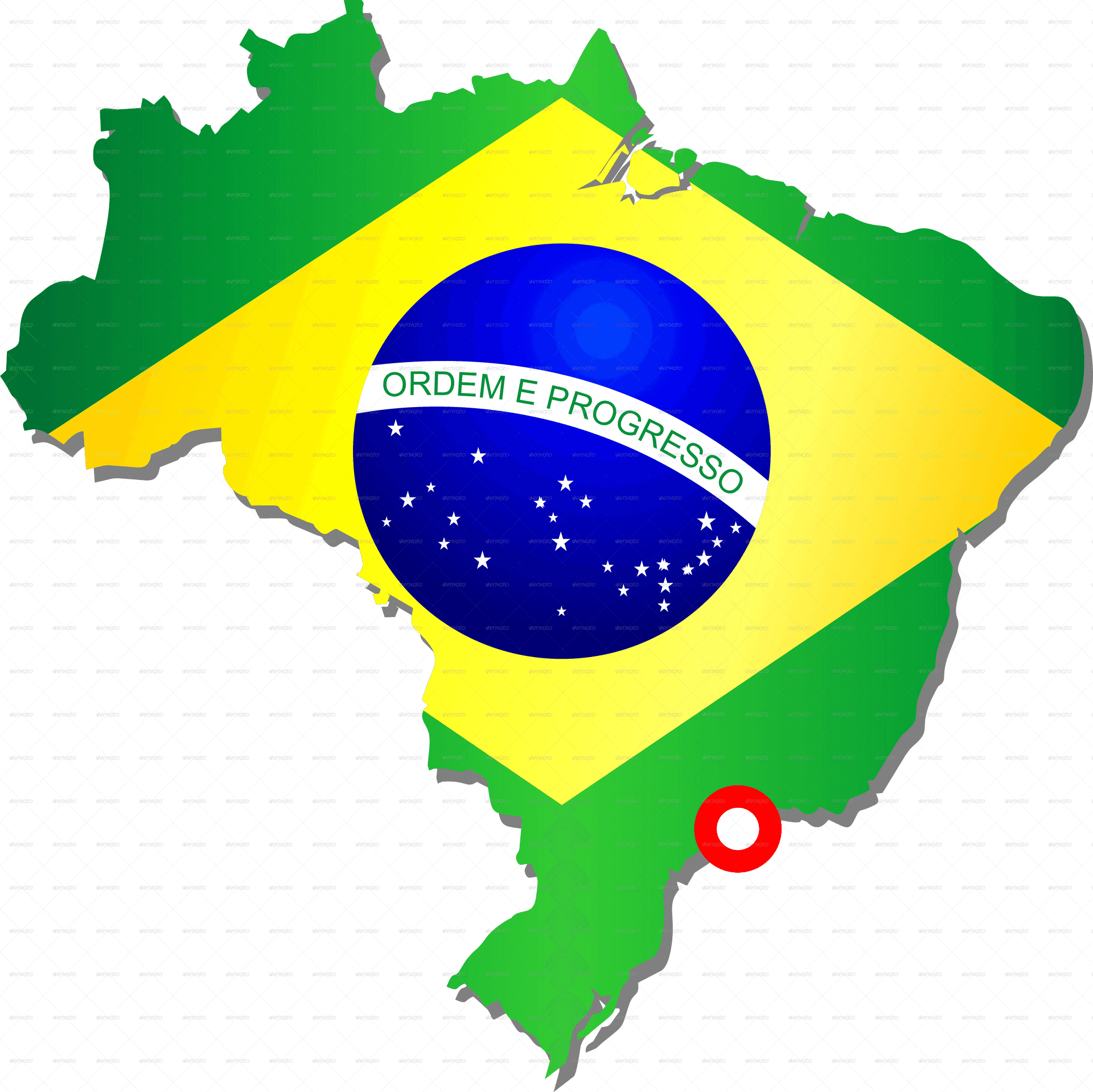 Brazil Flag Map Graphic PNG Image