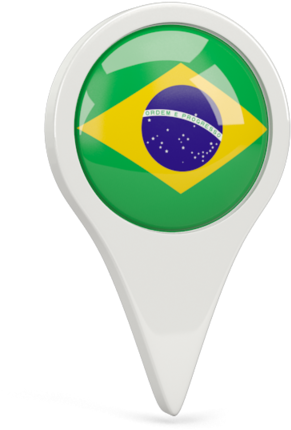 Brazil Flag Map Pin PNG Image